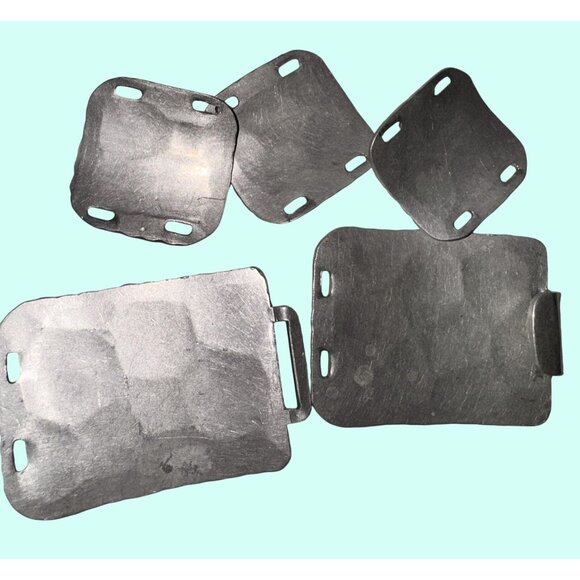 Stamped Metal Floral Belt Buckle Set 5 Pcs Decorative concho main image 4